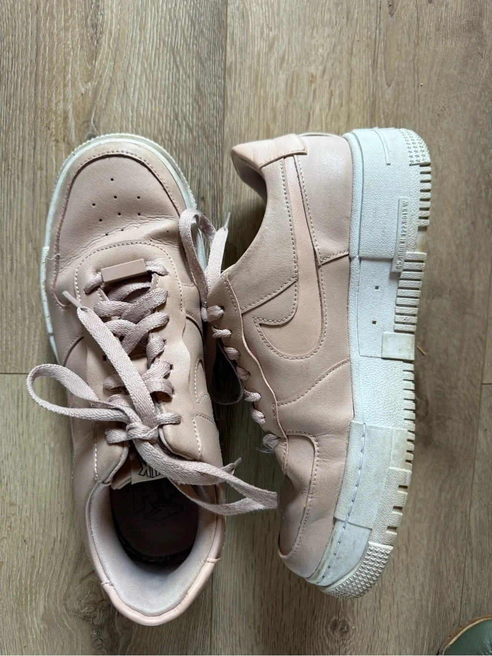 Nike Blush Pink Leather Air Force One Sneakers